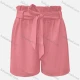 Wholesale Girls Casual Plain Elastic Waist Lace Up Shorts Pink Clothing Wholesale Market Liuhua