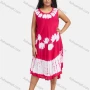 Wholesale Women's Tie Dye Oversized Round Neck Curved Hem Casual Midi Tank Dress 880# preview