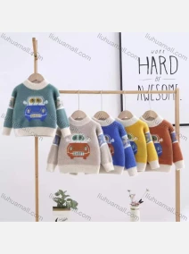 Wholesale Kid's Casual Cartoon Pattern Long Sleeve Fleece Sweater kdwl8215#, LIUHUA CLOTHING WHOLESALE