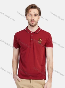 Wholesale Men's Short Sleeve Striped Trim Embroidery Slim Fit Casual Polo Shirt, LIUHUA CLOTHING WHOLESALE