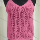 Wholesale Women's Casual V Neck Plain Hollow Out Knit Cami Top 523# Clothing Wholesale Market Liuhua