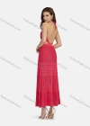 Wholesale Women's Sexy V Neck Cutout High Waist Plain Midi Halter Dress WK0055# - Liuhuamall