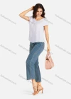 Wholesale Women's Casual Plain Round Neck Short Sleeve Tee - Liuhuamall