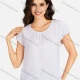 Wholesale Women's Casual Plain Round Neck Short Sleeve Tee White Clothing Wholesale Market Liuhua