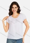 Wholesale Women's Casual Plain Round Neck Short Sleeve Tee - Liuhuamall