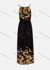 Wholesale Women's Spring Spaghetti Strap Polka Dot Floral Print Long Dress - Liuhuamall