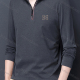 Wholesale Men's Casual Plain Stand Collar Quarter Zip Thermal Lined Long Sleeve Henley Shirt 6806# Gray Wholesale Clothing Market & Suppliers -LIUHUAMALL