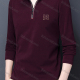 Wholesale Men's Casual Plain Stand Collar Quarter Zip Thermal Lined Long Sleeve Henley Shirt 6806# Red Wholesale Clothing Market & Suppliers -LIUHUAMALL