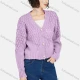 Wholesale Women's Casual Plain V Neck Button Down Long Sleeve Sweater Knit Sweater Medium Purple Guangzhou Clothing Wholesale Market & Suppliers -LIUHUAMALL