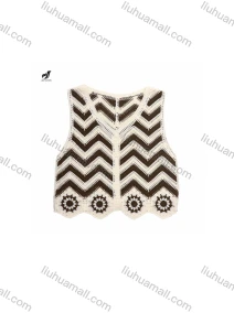 Wholesale Women's vest jacket knitted embroidery hollow crochet cardigan ethnic style vest outerwear, LIUHUA CLOTHING WHOLESALE