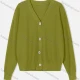 Wholesale Women's Casual Plain V Neck Cable Knit Button Down Crop Cardigan 2297# C619# Clothing Wholesale Market Liuhua