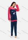Wholesale Women's Casual Lounge Long Sleeve Embroidery Cartoon Pattern Colorblock Patch Pocket Hoodies & Pants Sets - Liuhuamall