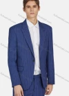 Wholesale Men's Business Striped Lapel One Button Flap Pockets Blazer & Trousers 2 Piece Sets - Liuhuamall