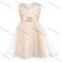 Wholesale Girls Sleeveless 3D Floral Sequin Lace Flower Girl Dress preview