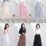 Wholesale Women's Casual Plain Elastic Waist High Waist Tiered Skirt preview