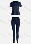 Wholesale Women's Sporty Breathable Quick Dry Letter T-shirt & High Waist Leggings 2 Piece Yoga Workout Outfits 1007#&1015# - Liuhuamall