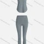 Wholesale Women's Sporty Breathable Quick Dry Geometric Tank Top & High Waist Leggings 2 Piece Yoga Workout Outfits 1007#&1012# preview