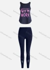 Wholesale Women's Sporty Breathable Quick Dry Letter Tank Top & High Waist Leggings 2 Piece Yoga Workout Outfits 1007#&1014# - Liuhuamall