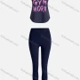 Wholesale Women's Sporty Breathable Quick Dry Letter Tank Top & High Waist Leggings 2 Piece Yoga Workout Outfits 1007#&1014# preview
