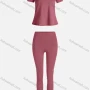 Wholesale Women's Sporty Breathable Quick Dry Letter T-shirt & High Waist Leggings 2 Piece Yoga Workout Outfits 1006#&1015# preview