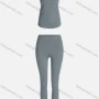 Wholesale Women's Sporty Breathable Quick Dry Letter Tank Top & High Waist Leggings 2 Piece Yoga Workout Outfits 1006#&1010# preview
