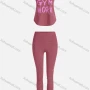 Wholesale Women's Sporty Breathable Quick Dry Letter Tank Top & High Waist Leggings 2 Piece Yoga Workout Outfits 1006#&1014# preview