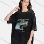 Wholesale Women's Hip Hop Wash Crew Neck Short Sleeve Loose Fit Graphic Letter T-shirt preview