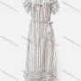 Wholesale Women's Casual Allover Print Bateau Neck Ruffle Trim Short Sleeve Tie Side Midi Dress preview