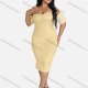 Wholesale Women's Sexy Off Shoulder Short Sleeve Bodycon Pullover Plain Dress 57# Clothing Wholesale Market Liuhua