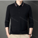 Wholesale Men's Casual Plain Striped Trim Long Sleeve Slim Fit Polo Shirt 6611# Black Wholesale Clothing Market & Suppliers -LIUHUAMALL