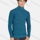 Wholesale Men's Casual Turtleneck Long Sleeve Knit Sweater 101# Cerulean Clothing Wholesale Market Liuhua