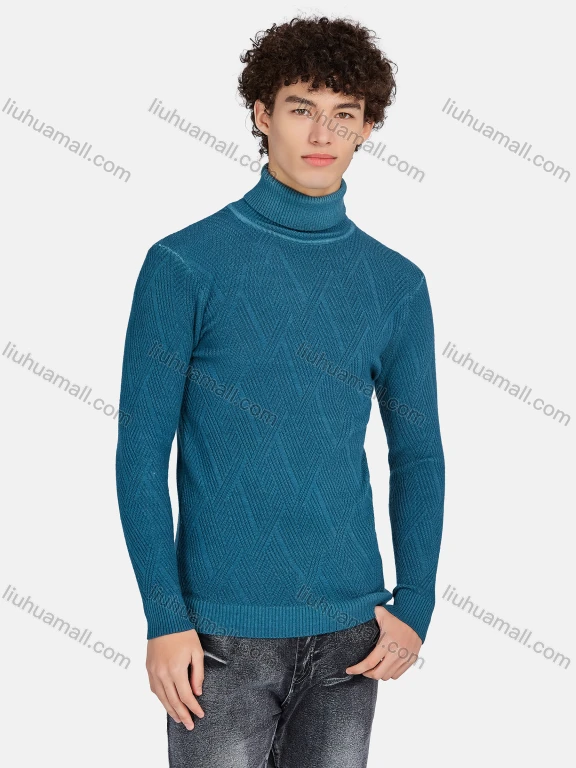 Wholesale Men's Casual Turtleneck Long Sleeve Knit Sweater 101#