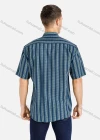 Wholesale Men's Casual Striped Button Front Short Sleeve Shirt With Pocket - Liuhuamall