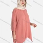 Wholesale Women's Plain 3/4 Sleeve Hanky Hem Button Front Casual Tunic preview