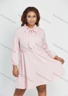 Wholesale Women's Casual Chiffon Tie Neck High Waist Plain Pleated Short Dress - Liuhuamall