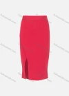 Wholesale Women's Casual Plain Elastic Waist Zipper Side Slit Pencil Skirt - Liuhuamall