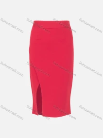 Wholesale Women's Casual Plain Elastic Waist Zipper Side Slit Pencil Skirt, LIUHUA CLOTHING WHOLESALE