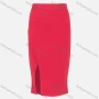 Wholesale Women's Casual Plain Elastic Waist Zipper Side Slit Pencil Skirt preview