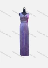 Wholesale Women's Elegant Plain Cowl Neck Laser Bronzing Pleated Maxi Evening Dress  - Liuhuamall