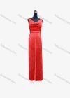 Wholesale Women's Elegant Plain Cowl Neck Laser Bronzing Pleated Maxi Evening Dress  - Liuhuamall