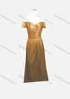 Wholesale Women's Elegant Plain Off Shoulder Ruched Maxi Evening Dress - Liuhuamall