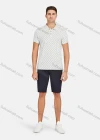 Wholesale Men's Casual Short Sleeve Allover Print Button Front Polo Shirts - Liuhuamall