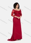 Wholesale Women's Elegant Off Shoulder Zip Back Plain Splicing Sheer Mesh Embroidered Mermaid Evening Dress 13082# - Liuhuamall