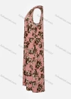 Wholesale Women's Sleeveless Round Neck Button Front Floral Print Pleated Midi Dress - Liuhuamall