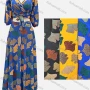 Wholesale Women's Boho Floral Print V Neck 3/4 Sleeve Crop Top & Long Skirt Sets preview