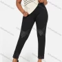 Wholesale Women's Plus Size Elastic Waist Rhinestone Plain Casual Straight Leg Pants preview