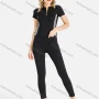 Wholesale Women's Zip Half Tee&Leggings Striped Set preview