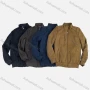 Wholesale Men's Suede Stand Collar Zip Pockets Plain Casual Bomber Jacket 5806# preview