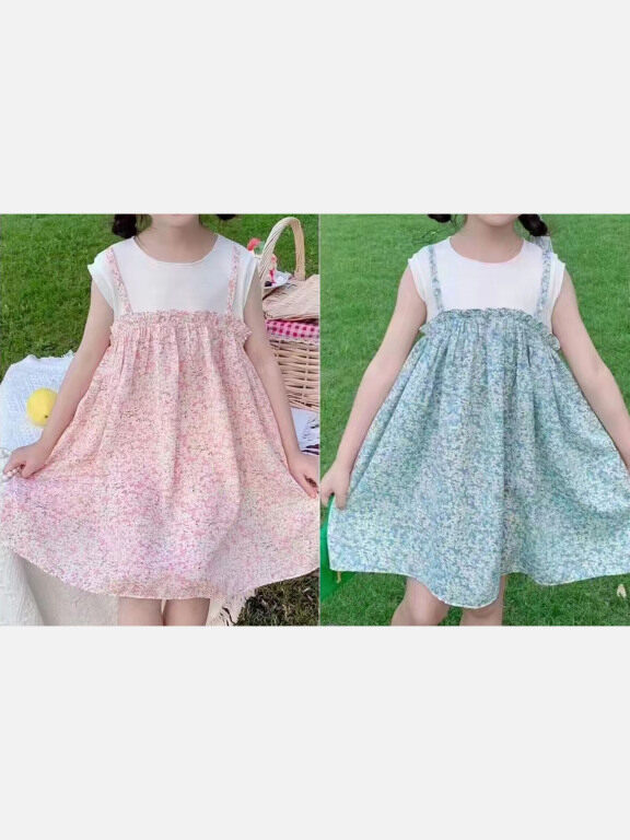 Girls Cute Sleeveless Floral Cami Dress, Clothing Wholesale Market -LIUHUA, Floral%20Dress
