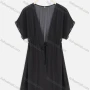 Wholesale Women's Sexy Deep V Neck Mesh Tie Front See Through Cover Up Dress 841781# preview